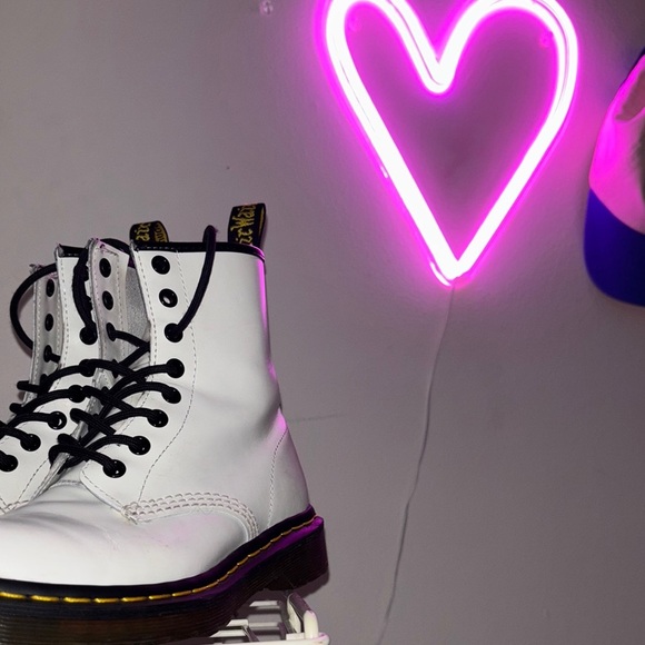 Dr. Martens White Combat Boots - Picture 1 of 9